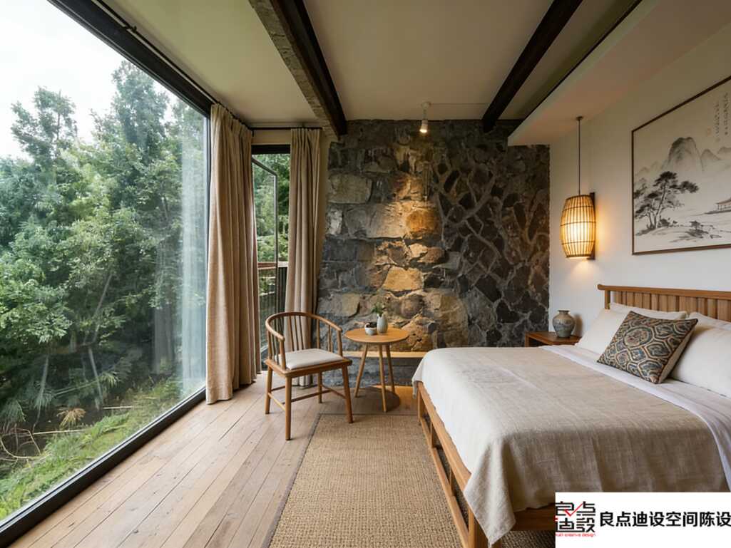 爆款民宿装修软装设计解密!自然中式风卧室美到不想出门～